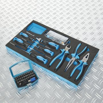Module 44 pièces tournevis et pinces dans plateau porte-outils en mousse