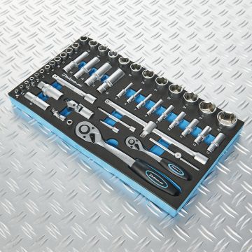 Module 49 pièces douilles dans plateau porte-outils en mousse