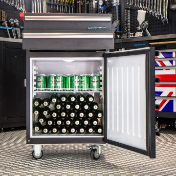 Servante d’atelier avec réfrigérateur 80 L – 2 tiroirs - LED - 7 réglages