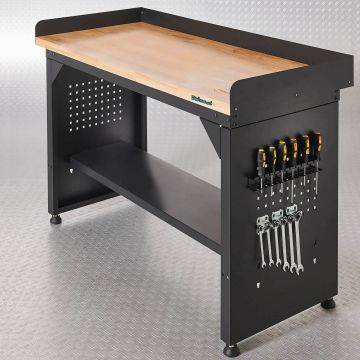 Établi PRO 150 cm - Chêne - Étagère - Noir