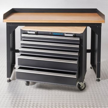 Établi PRO 150 cm - Chêne + Servante