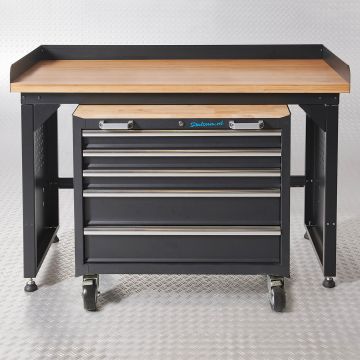 Établi PRO 150 cm - Bambou + Servante