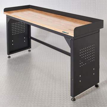 Établi PRO - plan de travail en chêne - 200 cm - noir