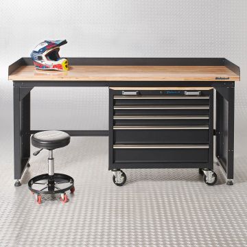 Établi PRO 200 cm - Bambou + Servante