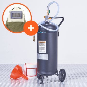 Sableuse à soude PRO - 26 litres + masque de sablage de luxe