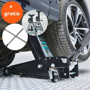 Cric de voiture 2.5 tonnes + paire de chandelles + clé en croix