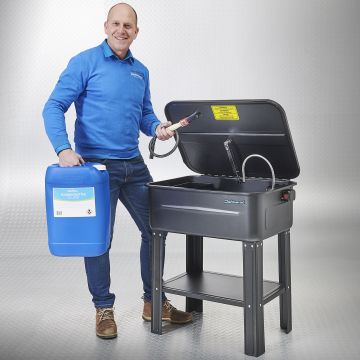 Offre groupée : fontaine de nettoyage + bidon de dégraissant à froid + brosse