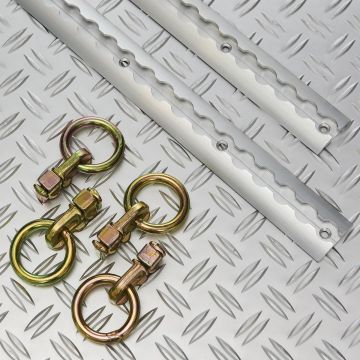 Rail de reliure (2 pièces) pour véhicules utilitaires – 150 cm, comprenant 4 œillets d'arrimage