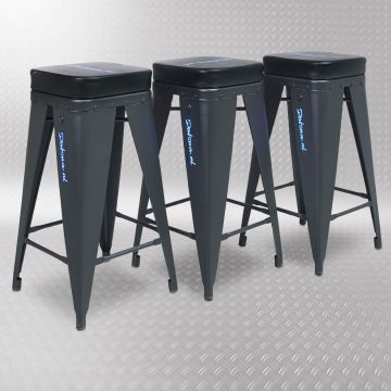 Tabouret d'atelier avec néon x3