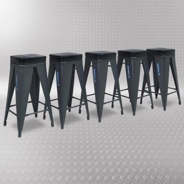 Tabouret d'atelier avec néon x5
