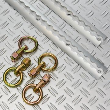 Rail de reliure pour véhicules utilitaires – 150 cm, comprenant 2 œillets d'arrimage