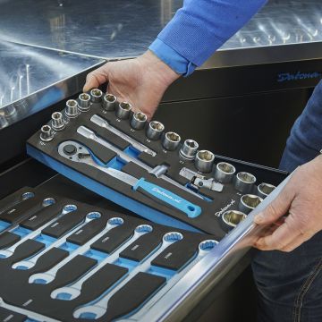 Module PLUS Clé à douille à cliquet 1/2" et accessoires