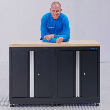 Établi Basic avec plan de travail en chêne - 136 cm