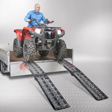 Rampe noire aluminium - 500 kg - 225 cm - 2 pièces
