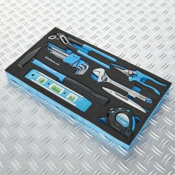 Ensemble d'outils 16 pièces dans plateau porte-outils en mousse