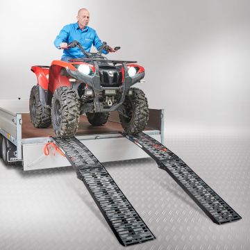 Rampe noire pliable aluminium 340 kg - 225 cm - 2 pièces