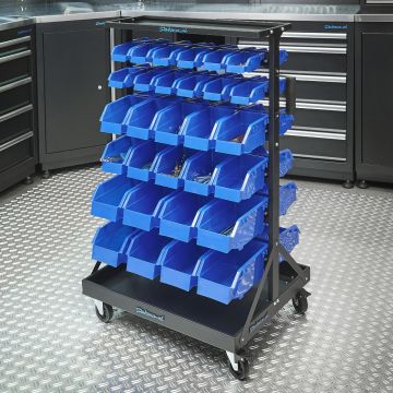 Système de stockage mobile avec 60 bacs de stockage