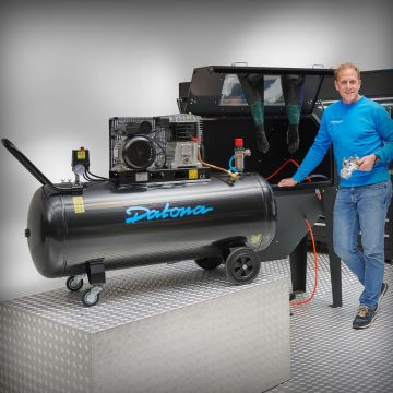 Straalset compleet - compressor (200L/230V) + straalcabine en aansluitset 