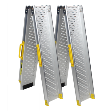 Rampe aluminium pliable 125 kg - 180 cm - 2 pièces