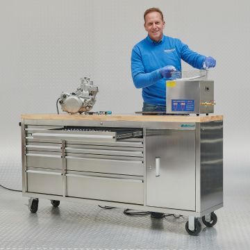 Établi mobile en acier inoxydable