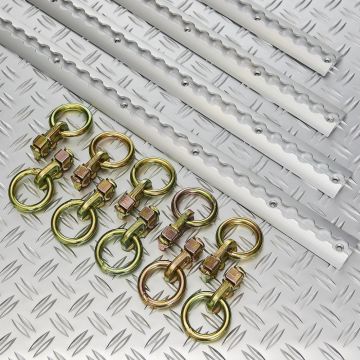 Rail de reliure (4 pièces) pour véhicules utilitaires – 150 cm, comprenant 10 œillets d'arrimage