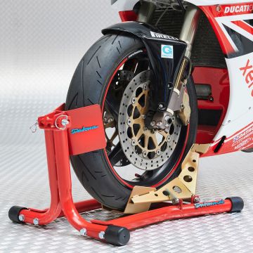 Support pour moto sport - roue avant rouge