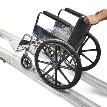 Rampe aluminium télescopique pliable - 240 cm - 2 pièces