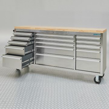 Servante à outils acier inoxydable 15 tiroirs