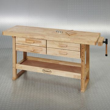 Établi en bois avec 4 tiroirs
