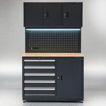 Établi de garage 120 cm avec armoires à outils