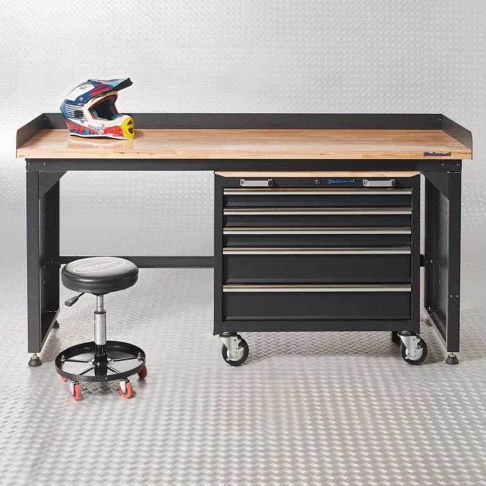 Établi PRO 200 cm - Bambou + Servante