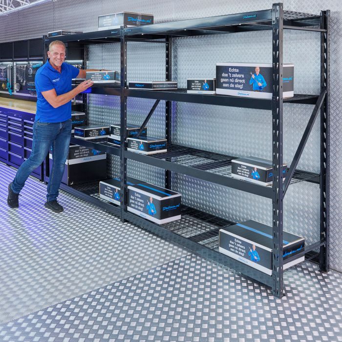 Rayonnage de stockage avec 8 étagères réglables - 392 cm