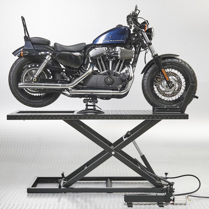 Table élévatrice moto avec mini pont - noir