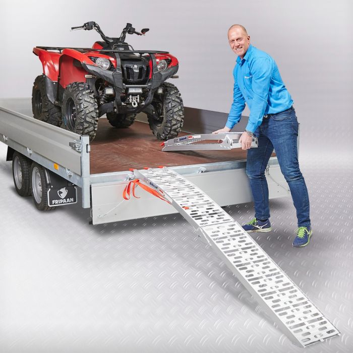 Rampe Pliable XPOtool Pour Moto/Quad - Charge 340kg, Surface Gomée - Acier, 203cm Ouverte