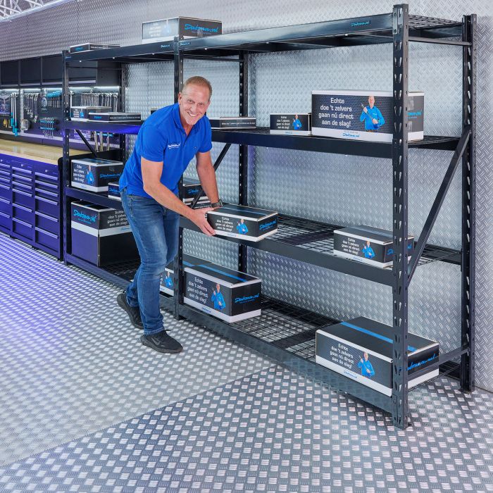 Rayonnage de stockage avec 12 étagères réglables - 588 cm