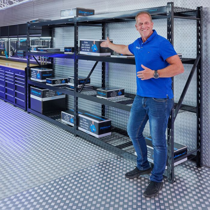 Rayonnage de stockage avec 4 étagères réglables - capacité de charge 3200 kg