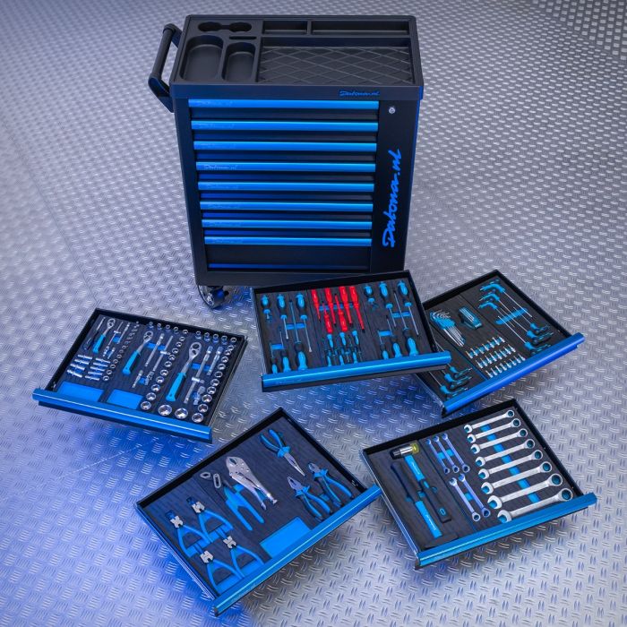 Servante d’atelier équipée 8 tiroirs – 5 tiroirs équipés – jeu d’outils 170 pièces