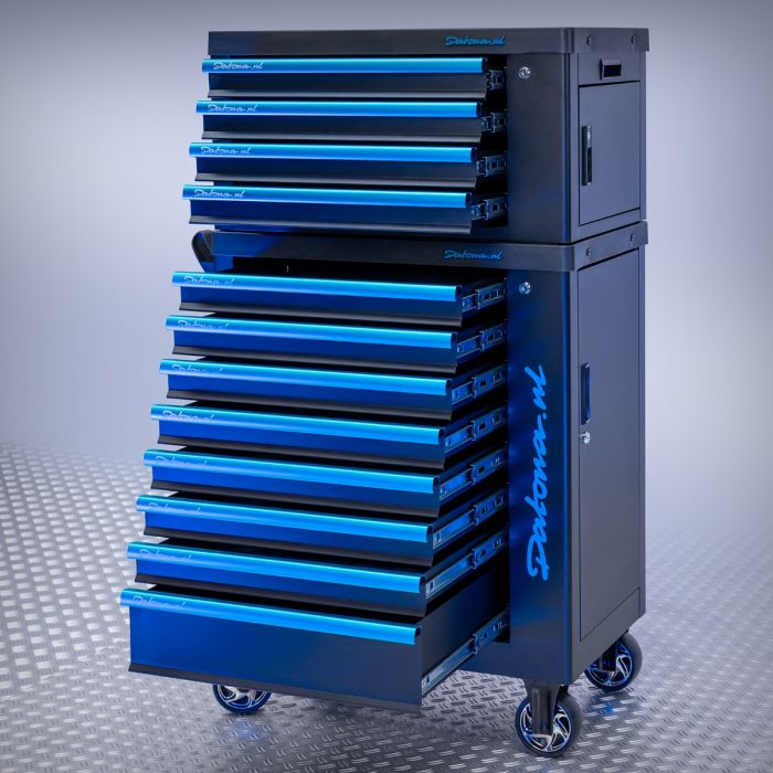 Servante d’atelier 8 tiroirs + caisse à outils 4 tiroirs