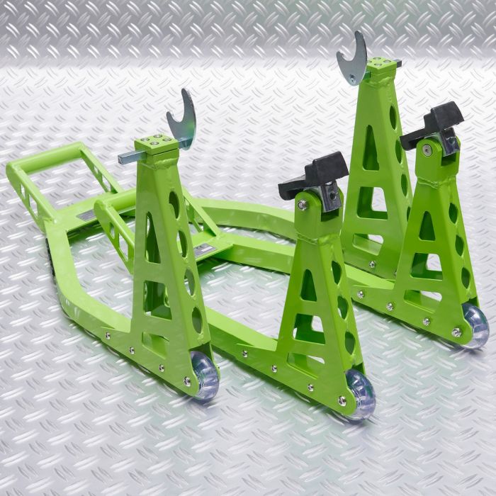 Béquille d’atelier MotoGP roue avant et arrière – Verte Kawasaki